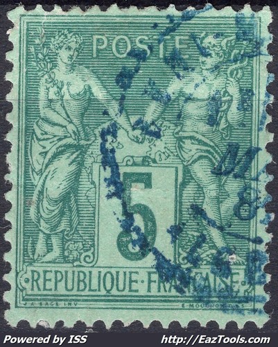 France sage rare cachet - france, n°75