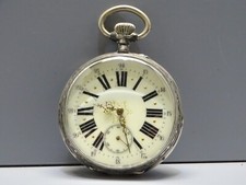 -ANCIEN GROS REGULATEUR  MONTRE GOUSSET BOITIER ARGENT MASSIF 800