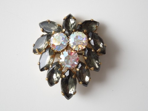 Broche vintage strass - vintage, en