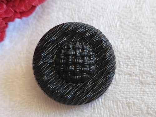 Bouton ancien verre noir - en,