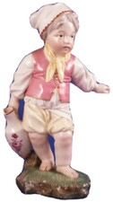 18thC Hoechst Porcelaine Boy W/ Cruche Figurine Porzellan Figur Höchst
