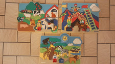 PLAYMOBIL 123 1.2.3 LOT DE 3 PUZZLES CIRQUE FERME ZOO COMPLET ANIMAUX PERSONNAGE