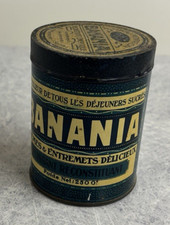 Boîte ronde ancienne BANANIA bleue 250 g