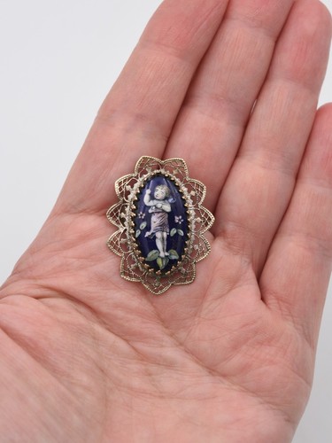 Ancienne broche émaux - , de