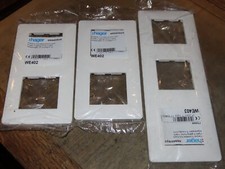 2 Plaque 2 postes Essensya entraxe 71mm Pure Blanc - HAGER WE402 + 1 Plaque WE40