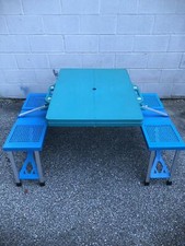 Ensemble De Table Et Chaises De Pique-Nique Vintage Northstar Pliable Bleu