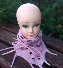 Foulard femme en maille rose feutrée. Foulard feutré original. Shawi rose feu...