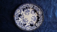 ANCIENNE ASSIETTE A DESSERT FLORA FAIENCE CERAMIQUE CREIL ET MONTEREAU VINTAGE
