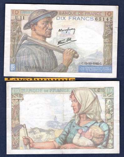 Francs mineur 10 1942 - 10,