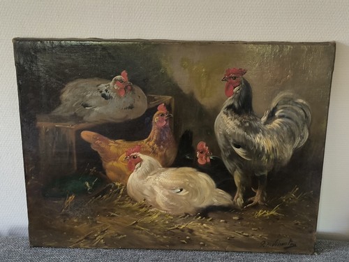 Ancien tableau huile sur toile - ancien,