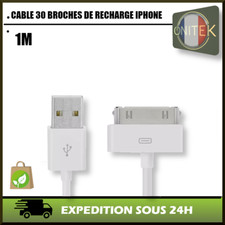✅ CABLE USB QUALITE APPLE POUR IPHONE 4 4 S 2 G 3 G iPad 2 3 IPOD CHARGE BLANC