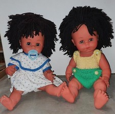 BELLA Lot 2 Poupée Sexuée Arnold et Magnolia 39cm 1984 Bréchet Jouet Ancien 