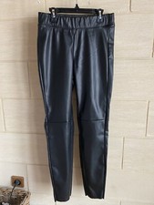 Neuf Pantalon jean slim legging ultra stretch zara taille S 1 36 noir similicuir