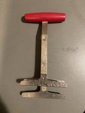 Vintage hachoir à ressort herbes 3 lames inox  et bois Foley chopper cuisine