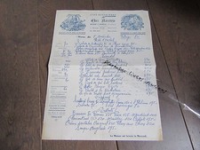 MENU RESTAURANT CHER NARCISSE 3 PASSAGE MOULIN PARIS 1960