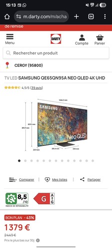 Led samsung qe65qn95a - tv,