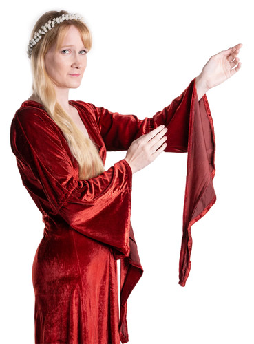 Robe velours rouge - en,