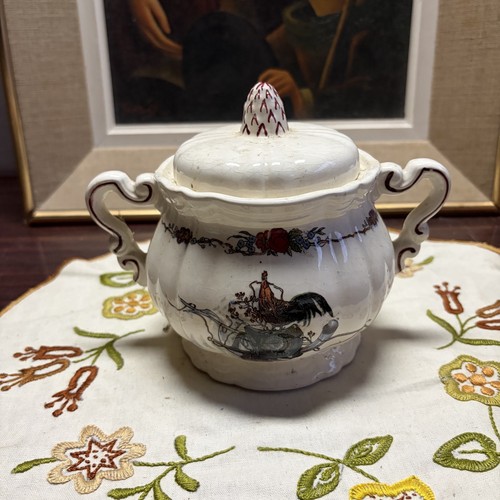 Sucrier faience sarreguemines - sucrier,