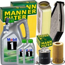 Mann Révision + Mobil 1 5W-30 L'Huile De Moteur Convient pour Mercedes W/S204