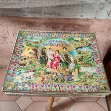 Ancien Jeu Puzzle SAUSSINE  Paris ATLAS GEOGRAPHIQUE France Europe Amerique ...