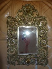 ancien miroir biseauté en bronze doré  Napoléon III