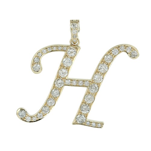 Pendentif initial or - h, en