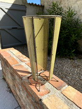 Porte parapluies vers 1950 en tôle perforée jaune