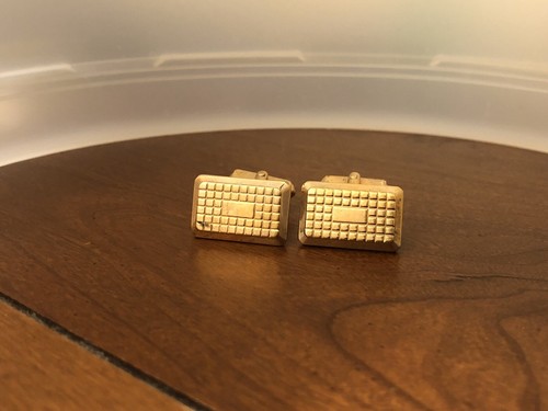 Vintage swank checkered - checkered, gold