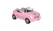 Voiture jouet pour poupées Chad Valley Designafriend rose mat rayures argenté...
