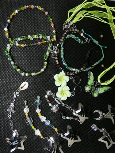Ensemble bijoux parure vert - parure,