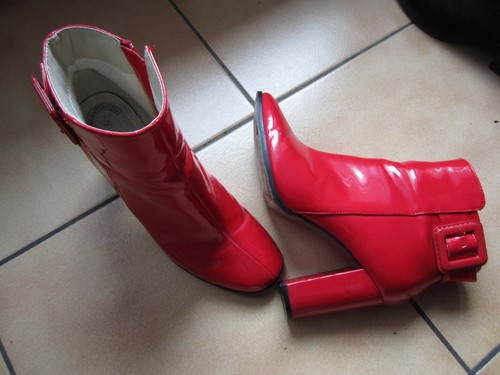 Bottines rouge vernies - bottines, talon