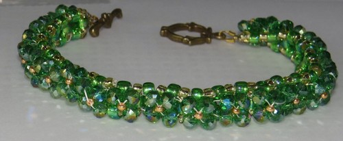 Green swarovski bracelet with