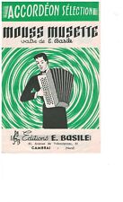 Partition Accordéon boutons et piano   " Mouss Musette - Valse de Basile "