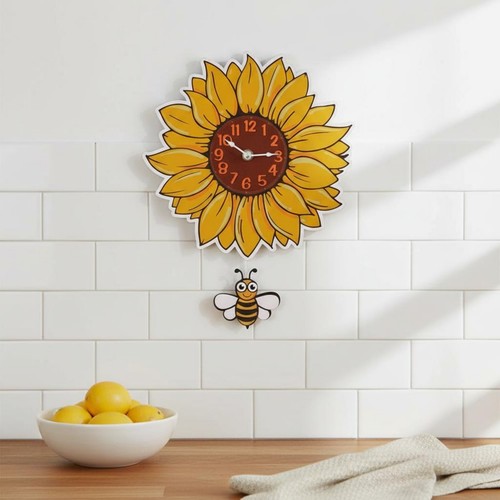 Horloge tournesol silencieuse - horloge,