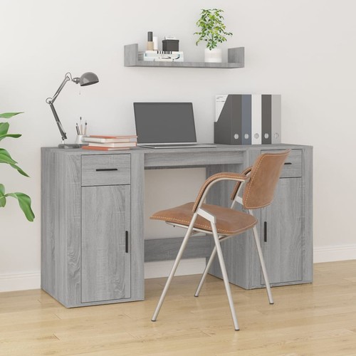 Bureau avec armoire - , gris