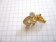 HORSE RIDDING JOCKEYING PIN BADGE CHEVAUX JOCKEY STRASS VINTAGE PINS us2