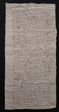 1713 EURE, famille DE LA GARENNE, Aigleville (27) vieux papier, généalogie