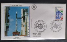 ENVELOPPE PREMIER JOUR FDC 1991 N° 2696 EUROPA ESPACE FUSÉE ARIANE OB STRASBOURG