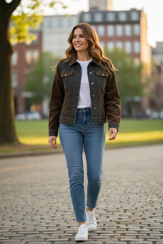 Veste jean velours - jean,