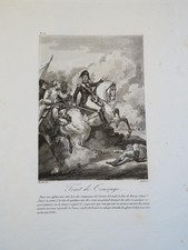 JAZET GRAVURE AQUATINTE PORTRAIT DUC de BERRY CHEVAL RESTAURATION ROYALISTE 1820