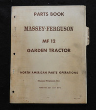 1967-1969 Massey Ferguson Mf 12 Gazon Tracteur Pièces CATALOG MANUAL Très Bonne