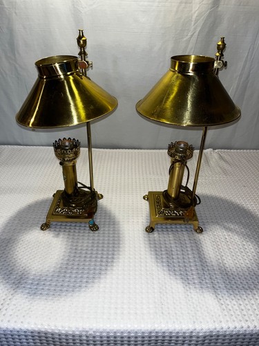Vintage pair brass bouillotte - vintage,
