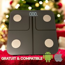 Pèse Personne Impédancemètre 13 données – Balance Connectée Graisse IMC