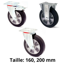 Wiko Roulettes de transport pour charges lourdes 160,  200 mm Charge 300-400 kg
