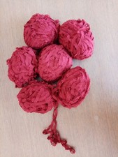 6 pelotes de laine chenillee velours rouge bordeaux 290 g en tout