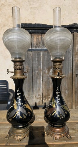 Ancienne paire lampe à - ancienne,