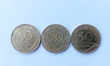 Pièce de monnaie 50 Centimes Francs  France 1962 1963 1964 Lot De 3 Pièces 