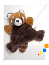 Doudou Plat/Marionnette Panda Roux/Raton Laveur Marron Blanc Tex Baby Carrefour