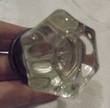 PETITE POIGNÉE OU BOUTON DE PORTE VERRE ET BRONZE  XIX DN416/3