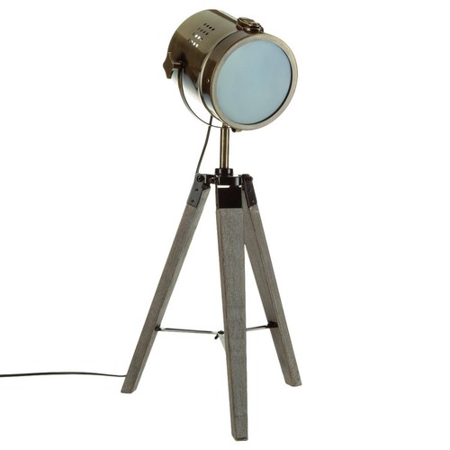 Lampe métal bois ébor - en, "Ébor"